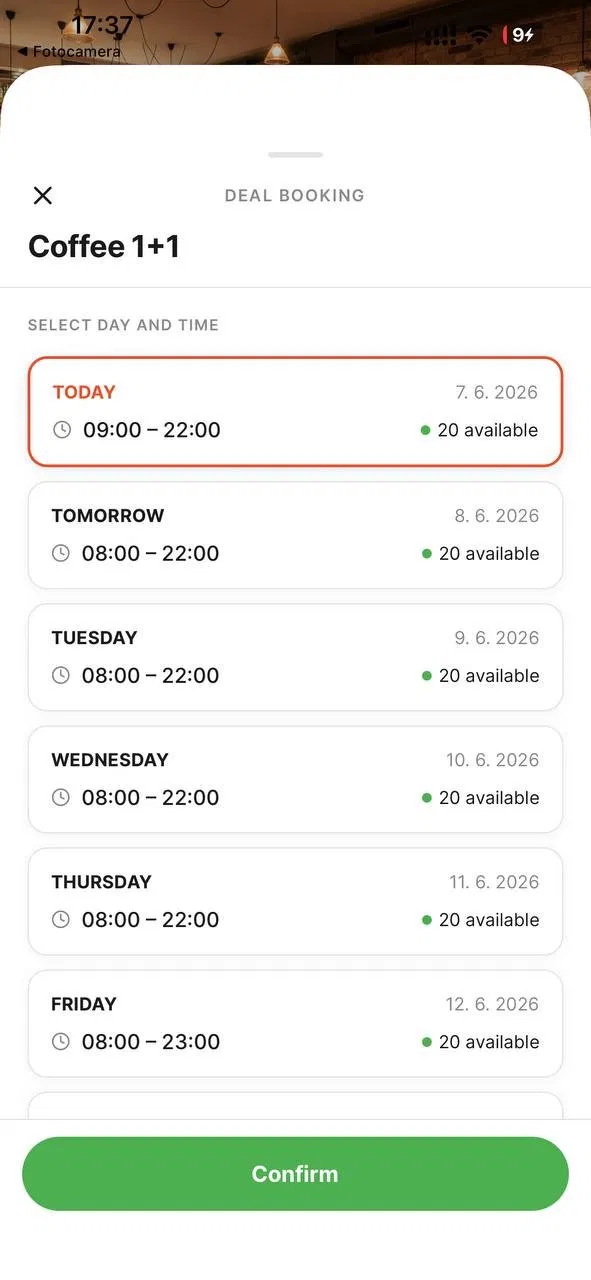 Booking a deal in seconds
